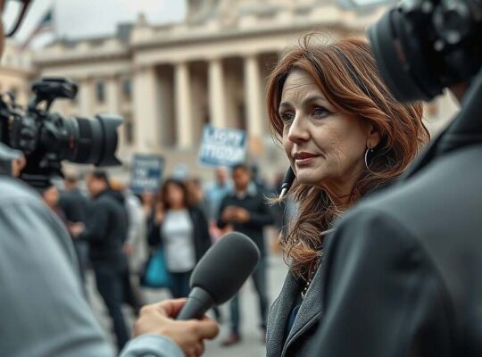 SPD Leader Interviewed Amidst Protests at Reichstag