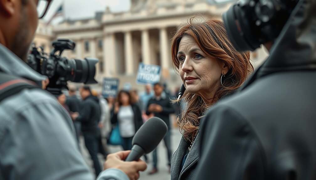 SPD Leader Interviewed Amidst Protests at Reichstag