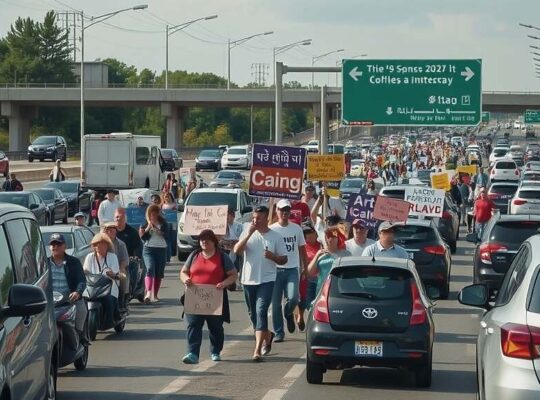 Climate Protesters Block A9 Highway Near Munich