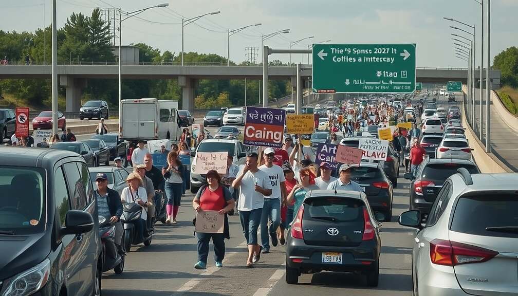 Climate Protesters Block A9 Highway Near Munich