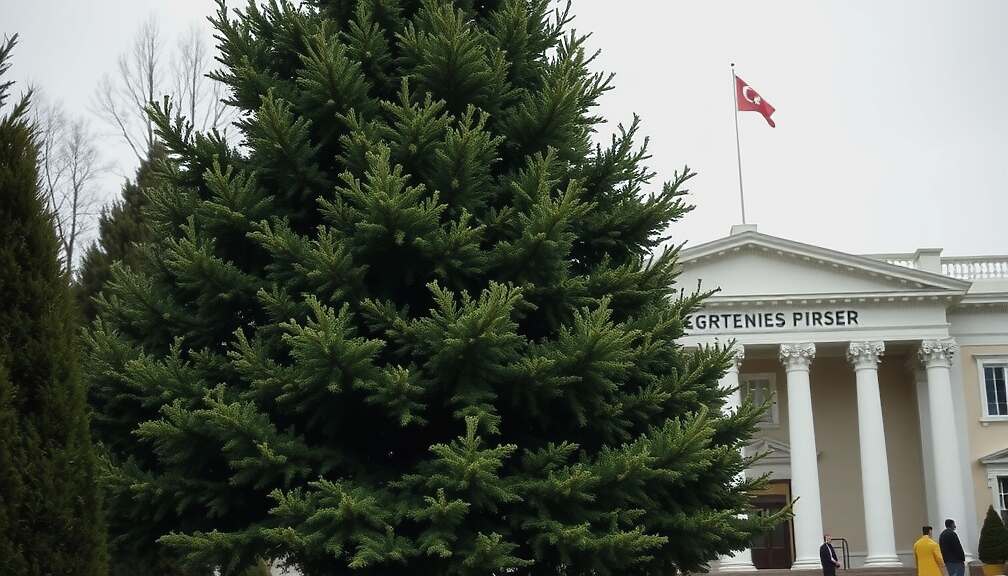 Sauerland Christmas Tree Decorates Chancellor's Office