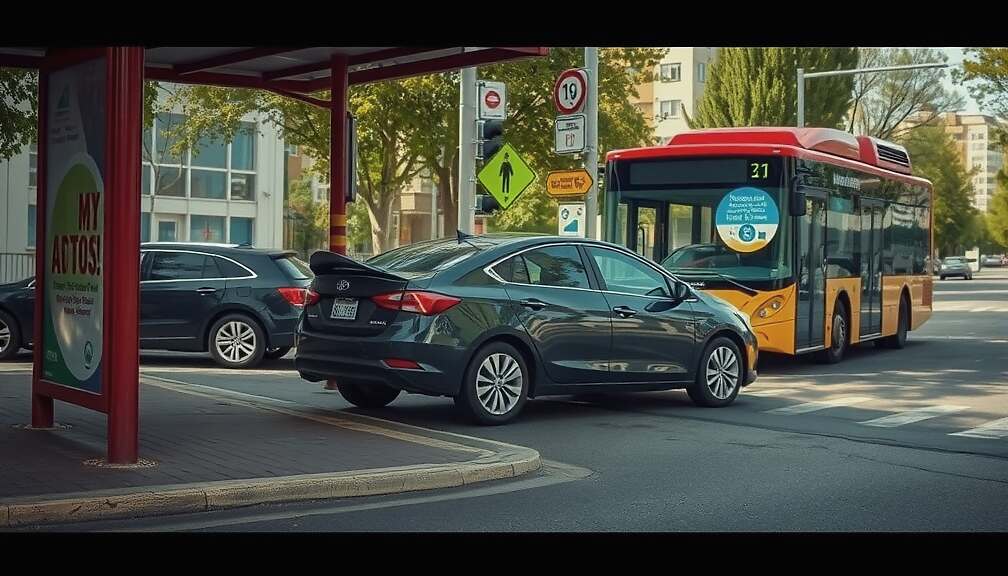 Driver Crashes Car into Bus Stop, Three Injured