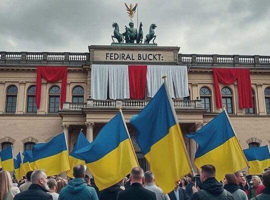 Germany Moves Up Ukrainian Solidarity Flags to Feb. 23 Ahead of 4th War Anniversary, While Parliament Mourns Former Speaker