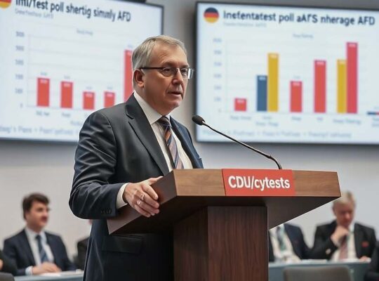 Infratest Poll Reveals Union 28% Ahead of AfD 23% in Sunday Vote Scenario, SPD Drops to 14% - Union Urges Clear Distinction from AfD.