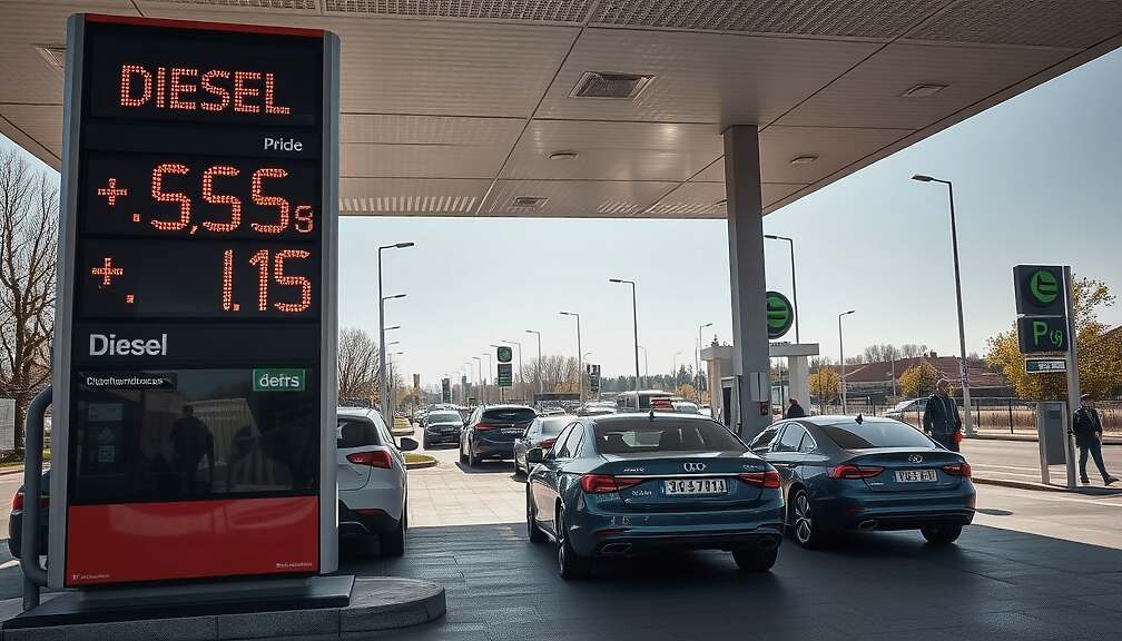 German Diesel Prices Surge to Record High, Gasoline Rises Amid Iran War - Calls for Temporary Fuel Tax Cut Escalate.