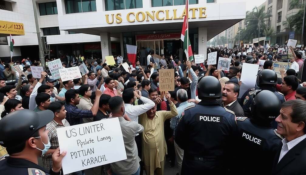 Karachi Clash: Dozens Die in Protest at U.S. Consulate After Iran Attack.