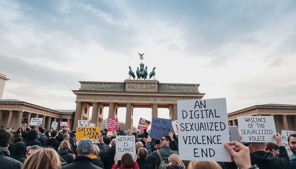 Berlin Thousands Rally at Brandenburg Gate Demanding End to Digital Sexual Violence and Legal Reform