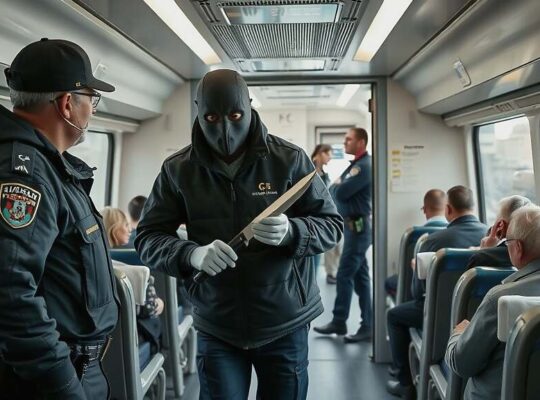 Masked Knife-Wielding Suspect Arrested on ICE Amid Bombing Threat.