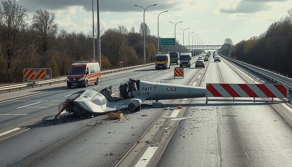 Paraglider Crashes onto Autobahn in Germany; One Dead, One Seriously Injured