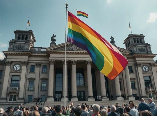 Bundestagspräsident Klöckner Raises Rainbow Flag to Commemorate Anti-Discrimination Roots of LGBTQ+ Rights