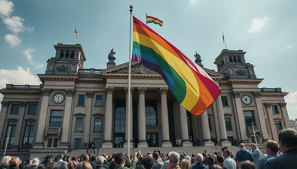 Bundestagspräsident Klöckner Raises Rainbow Flag to Commemorate Anti-Discrimination Roots of LGBTQ+ Rights