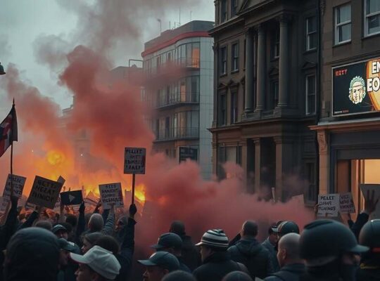 Belfast Unrest Erupts Following Knife Attack Protest, Leading to Arson and Civil Disorder