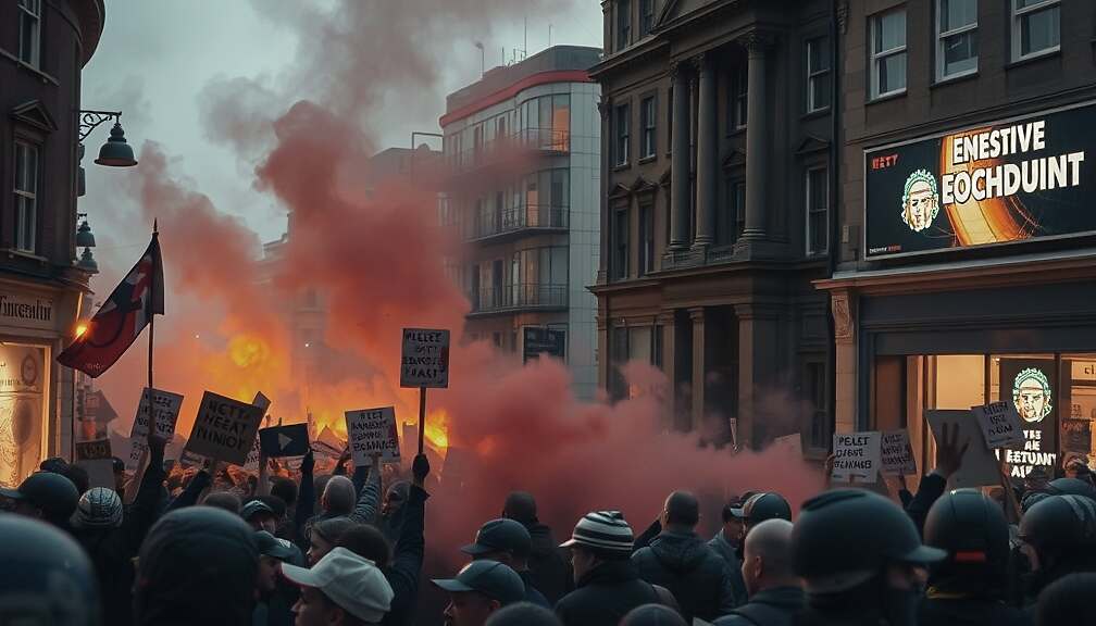 Belfast Unrest Erupts Following Knife Attack Protest, Leading to Arson and Civil Disorder