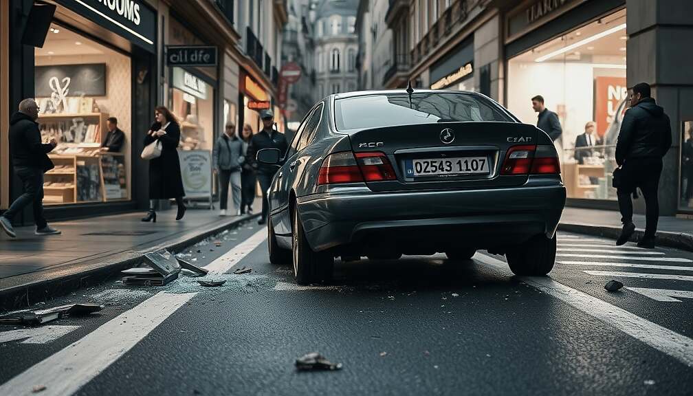 High-Speed Crash in Hessen: Car Violates Pedestrian Zone, Leaving Eight Injured