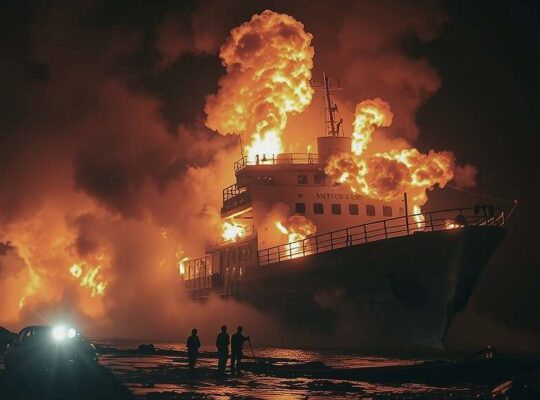 Indonesian Ferry Fire Claims Five Lives, Leaves Dozens Missing